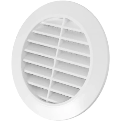 Abbildung von Vent Systems 80 mm Weiß Lüftungsabdeckung Runde Lüftungsschlitze Grillabdeckung Integrierter Insektenschutz HVAC Lüftungsöffnungen für Badezimmer, Heimbüro, Küche