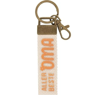 Abbildung von GRUSS &amp; CO Schlüsselanhänger Canvas Motiv Oma Anhänger aus hellem mit Allerbeste Oma, Karabiner 48393