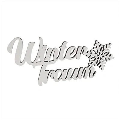 Abbildung von Melis deko Schriftzug Wintertraum Winter Weihnachts aus Holz in weiß 30cm