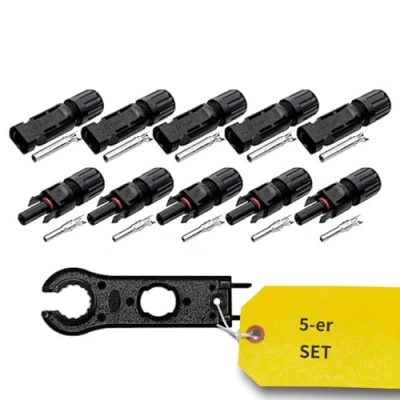 Abbildung von Avoltik Stecker für Solaranlage 5 Paar I Solarstecker Kabel 2,5/4 / 6mm² TÜV zertifizierte Solar Steckverbinder der Schutzklasse II &amp; IP67 wetterfestes Set inkl Werkzeug