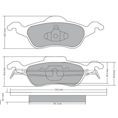 Abbildung von METZGER 1170038 Bremsbelagsatz Vorderachse exkl. Verschleißwarnkontakt mit Anti Quietsch Blech FORD: Focus Mk1 Kombi, Schrägheck