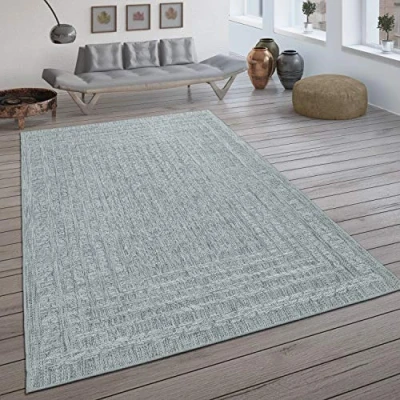 Abbildung von Paco Home Teppich &quot;Liege 390&quot;, rechteckig, Flachgewebe, melierte Sisal Optik, mit Bordüre, Outdoor geeignet