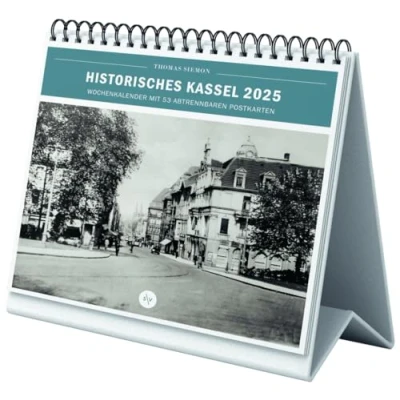 Abbildung von Historisches Kassel 2025: Wochenkalender zum Aufstellen Tischkalender mit Spiralbindung 53 historische Postkartenmotive aus dem alten Heraustrennen