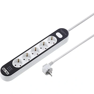 Abbildung von Sygonix 5 fach Steckdosenleiste mit 2x USB A Anschlüssen Steckdosenleiste, USB, Schalter