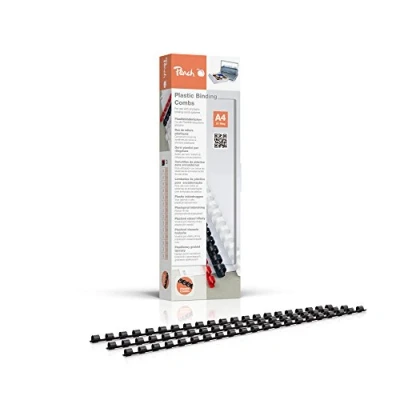 Abbildung von Peach Plastikbinderücken A4 6mm 25 Blatt 1000 Stück schwarz PB4060 02