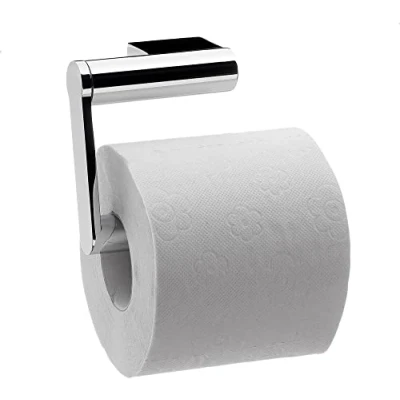 Abbildung von Emco System2 Papierhalter ohne Deckel, eleganter Toilettenpapierhalter zur Wandmontage aus Metall, hochwertiger Klorollenhalter mit Gelenkarm, chromfarben, Chrom