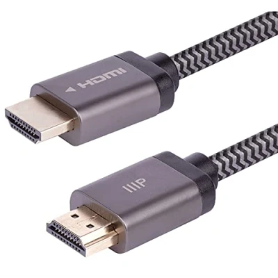Abbildung von Monoprice 8K zertifiziertes, geflochtenes Ultra High Speed HDMI 2.1 Kabel, 3 m, Schwarz, 5 Stück, 48 Gbit/s, kompatibel mit Sony PS 5, Digital Edition, Xbox Series X und S