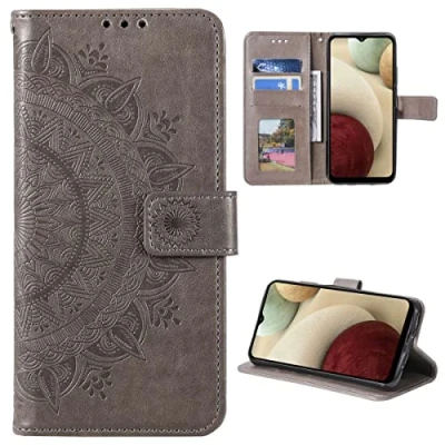 Abbildung von CoverKingz Handytasche kompatibel mit Samsung Galaxy M53 5G Handy Case Kartenfach Handyhülle Flipcase klappbar Motiv Mandala Grau