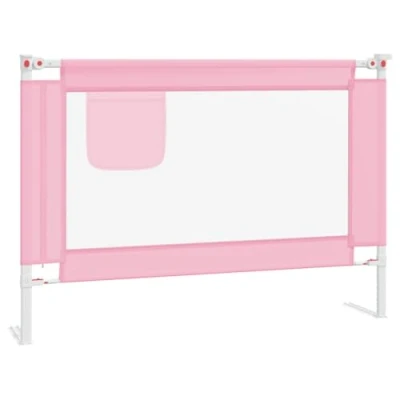 Abbildung von vidaXL Kleinkind Bettschutzgitter Bettgitter Kinderbettgitter Babybettgitter Gitter Kinderbett Babybett Rausfallschutz Rosa 90x25cm Stoff