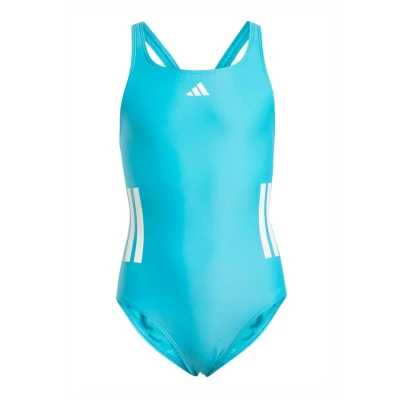 Abbildung von adidas Mädchen 3 Stripes C Back Swimsuit Badeanzug, Lucid Cyan/White,