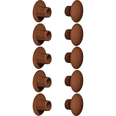 Abbildung von cyclingcolors 10x Abdeckkappen Kunststoff Blindbohrung Stopfen Blindstopfen Abdeckung Möbel (Ø5mm (10mm) /rehbraun RAL 8007)