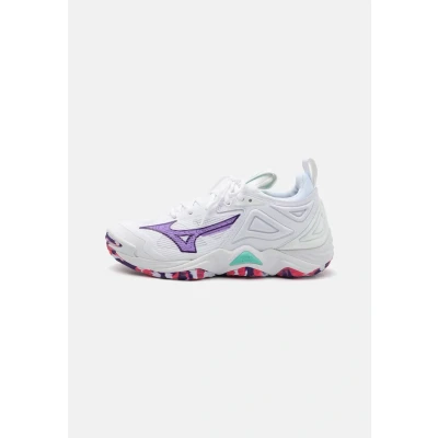 Abbildung von Mizuno WAVE MOMENTUM 3 Volleyballschuhe Weiß/VioletIndigo/CamelliaRos Damen Grösse 40