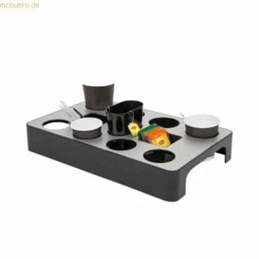 Abbildung von ALBA Spender Universal Kaffeepads Aluminium Grau Metall und schwarz, Aluminium, Gris métal et Noir, 37,5 x 23 5,7 cm