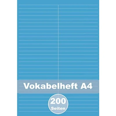 Abbildung von Vokabelheft A4: Großes XXL mit 200 blanko DINA4 Seiten 2 Spalten
