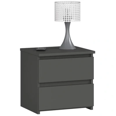 Abbildung von AKORD Kommode Set 2 Schubladen Sideboard Mehrzweckschrank Schrank Schreibtisch ecktisch Eck für Home Office Einfache Montage 40x40x35 Graphitgrau