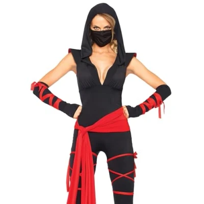 Abbildung von Leg Avenue Kostüm Sexy Ninja, Neckisches Ninja Outfit für Karneval und Mottoparty