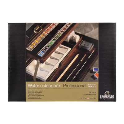 Abbildung von Rembrandt Watercolour wooden box set Professional 28 pans + accessories