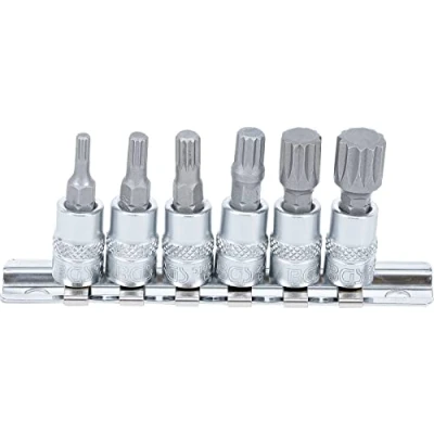 Abbildung von BGS 2162 Bit Einsatz Satz 6 tlg. 6,3 mm (1/4&quot;) Innenvielzahn (für XZN) M4 M12 CV Stahl