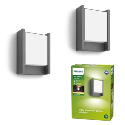 Abbildung von Philips LED Arbour Wandleuchte antracit 1x6W 230V