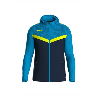 Abbildung von JAKO Unisex Kinder Iconic Kapuzenjacke, Marine/JAKO Blau/neongelb, 152 EU