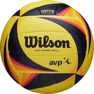 Abbildung von Wilson Volleyball OPTX AVP GAME BALL, Beach Volleyball, Offizielle Größe, gelb/schwarz, WTH00020XB