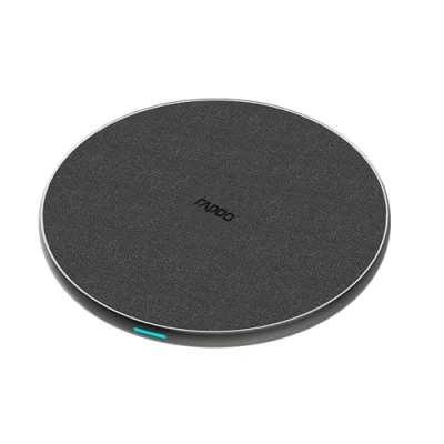 Abbildung von Rapoo XC160 kabelloses 15W Induktionsladegerät für Smartphone, Ladegerät iOS und Android (z.B. iPhone, AirPod, Samsung), flach, Qi Laden, Schnellladen, Überladeschutz, grau