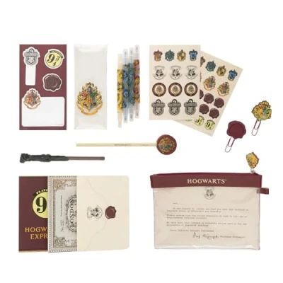 Abbildung von Grupo Erik Schreibwaren Hogwarts Express Harry Potter Kugelschreiber Bleistift mit Radiergummi Federmäppchen Groß Büroklammern 4 Textmarker Notizzettel Klebend Fanartikel