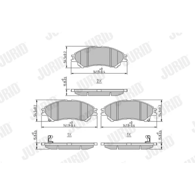 Abbildung von JURID 573777J Bremsbelagsatz mit akustischer Verschleißwarnung ohne Zubehör SUZUKI: SX4 II S Cross, Vitara IV SUV