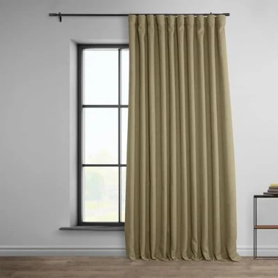 Abbildung von HPD Half Price Drapes Extra breite Raumverdunkelungsvorhänge für Wohnzimmer, 100 x 96 cm, Leinenimitat, BOCH LN18538 DW (1 Panel) Nomad Tan