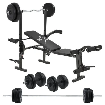 Abbildung von ArtSport Kraftstation ProfiGym 1000, (17 tlg., Hantelbank und Hantelset), Kurzhantel, Langhantel Curlhantel