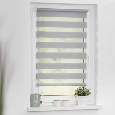 Abbildung von LICHTBLICK ORIGINAL Doppelrollo &quot;Duo Rollo Klemmfix, ohne Bohren, verspannt&quot;, halbtransparent, verspannt, Einfache Klemm Montage Bohren. Für Fenster &amp; Türen geeignet.