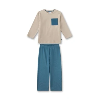 Abbildung von Sanetta Jungen Schlafanzug Beige Hochwertiger und bequemer aus Bio Baumwolle für Jungen. Pyjamaset 098