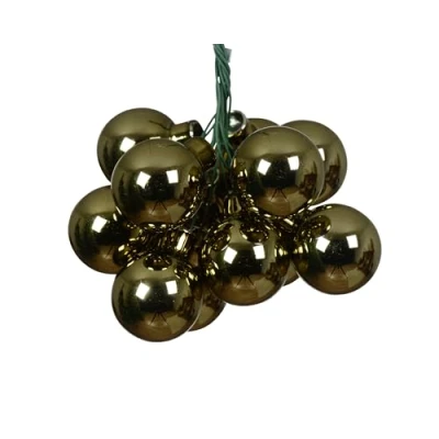 Abbildung von Decoris season decorations Weihnachtsbaumkugel, Weihnachtskugeln am Draht 2cm Glas 12 Stück Rosmarin glänzend
