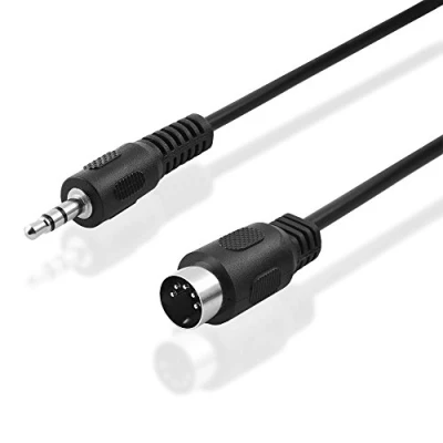 Abbildung von BestPlug 1,5 Meter Audio Stereo Kabel Aux in Out, 3,5mm Klinke Stecker auf 5pol MIDI Stecker, Schwarz