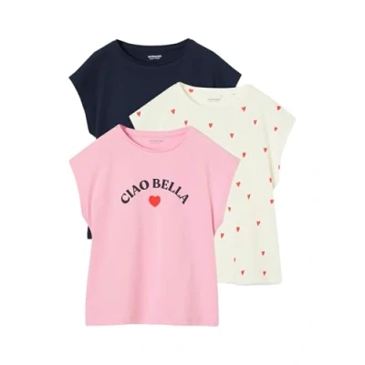 Abbildung von Vertbaudet 3ERPACK Tshirt basic für Kinder, Größe: 92/98, Marine