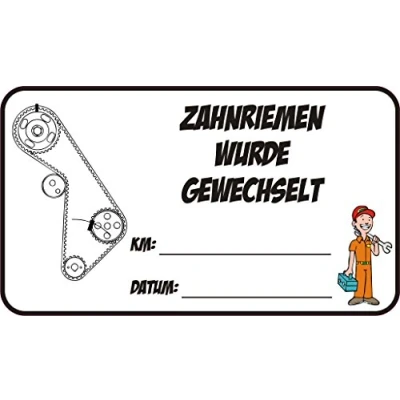 Abbildung von NetSpares 5 x Aufkleber Zahnriemen wurde gewechselt KM Datum Inspektion Service Sticker
