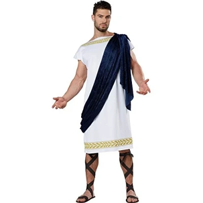 Abbildung von California Costumes Griechischer Toga für Herren, weiß/marineblau, L