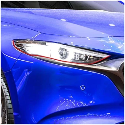 Abbildung von Devil Eye® Scheinwerferfolie rot Zierstreifen Dekor Dekorleiste Folie Flexibel für Scheinwerfer Kfz Auto Zubehör Selbstklebend KX004 (Kompatibel mit Mazda 3 ab 2019)
