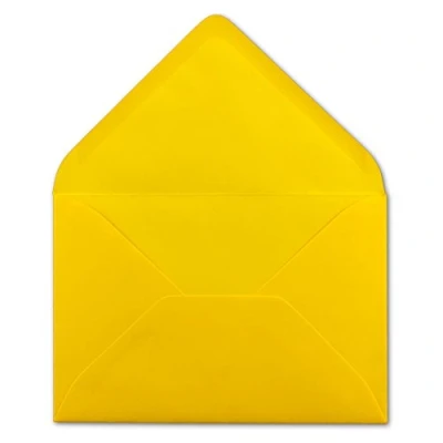 Abbildung von 300 DIN C6 Briefumschläge Honiggelb 11,4 x 16,2 cm 120 g/m² Nassklebung Brief Hüllen ohne Fenster für Einladungen von Ihrem Glüxx Agent