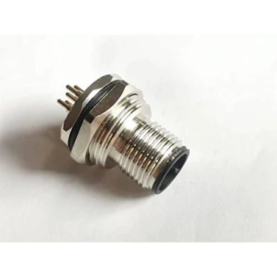 Abbildung von 5PCs M12 Flansch Sensor Steckerverbinder Frontmontage 5 polige männlich Stecker PCB Tauchlot