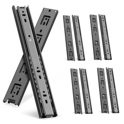 Abbildung von AOLISHENG Kugellager schubladenschienen 550 mm, 3 Falten Vollauszug robust 45 kg Tragkraft,(5 Paar)