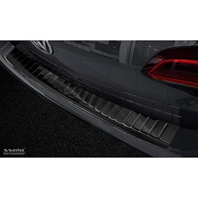 Abbildung von Avisa Schwarz Edelstahl Heckstoßstangenschutz kompatibel mit Volkswagen Golf VII Variant 2012 2017 &#039;Ribs&#039;