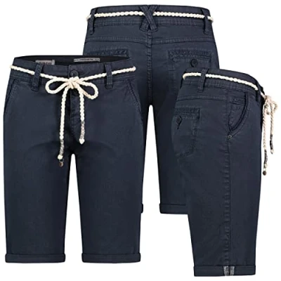 Abbildung von SUBLEVEL Bermudas Damen Short Bermuda kurze Hose Sommer Chino Stoff knielang mit Gürtel