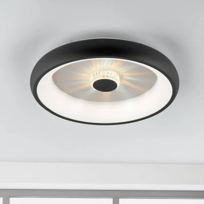 Abbildung von JUST LIGHT. LED Deckenleuchte VERTIGO, CCT, dimmbar, Fernbedienung, Ø46,5 cm, Kristall Effekt