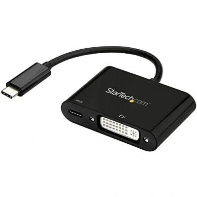 Abbildung von StarTech.com USB C auf DVI Adapter mit Stromversorgung Typ 1920 x 1200 Schwarz