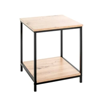 Abbildung von HAKU Möbel Beistelltisch Eiche, schwarz, MDF, Metall Maße: B 40 cm x H 50 T cm, Style: Modern