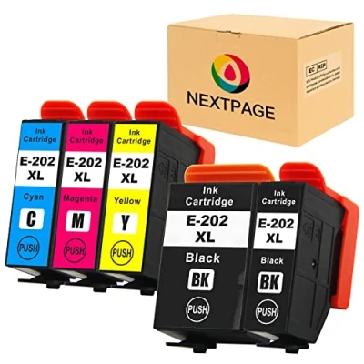 Abbildung von Nextpage 202XL Ersatz für Epson 202 XL Druckerpatronen Expression Premium XP 6100 6105 6000 6005 XP6000 XP6005 XP6100 Multipack (1 Schwarz,1 Foto Schwarz, 1 Cyan, Magenta,1 Gelb)