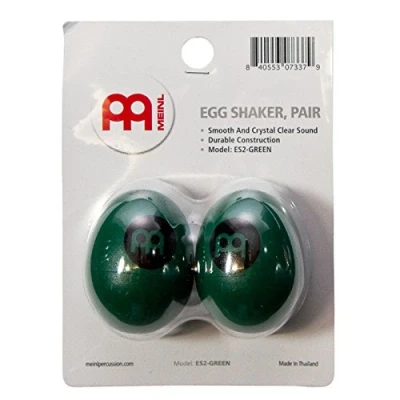 Abbildung von Meinl Percussion Egg Shaker Paar 2 mit klarem, weichem Sound Musikinstrument Kunststoff, Grün (ES2 GREEN)