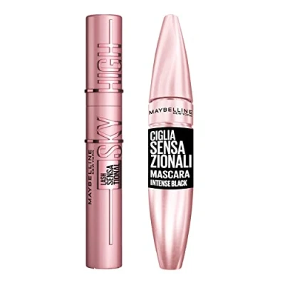 Abbildung von Maybelline New York Sky High Volumizing and Extension Mascara Farbe Schwarz + Lash Sensational Intense Black