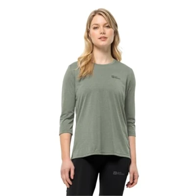 Abbildung von Jack Wolfskin Crosstrail 3/4 Langarmshirt, Damen, Größe: XXL, Mint leaf